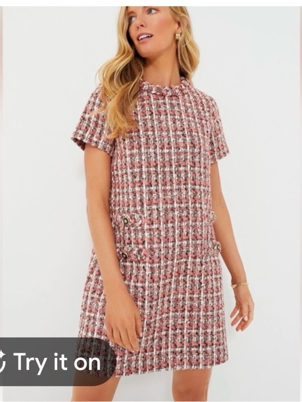 Tuckernuck Pink Tweed Short-Sleeve Pocket—Jackie Dress - Picture 9 of 9